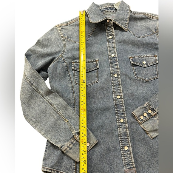 LEVI STRAUSS button down snap button denim jean long sleeve country shirt NWT - Picture 9 of 11